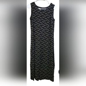 Talbots womens long black & tan maxi dress size 6